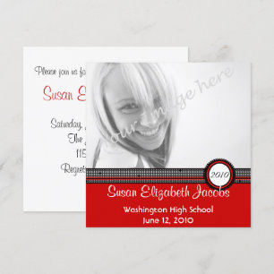 Graduation Party - Red & Black Invite