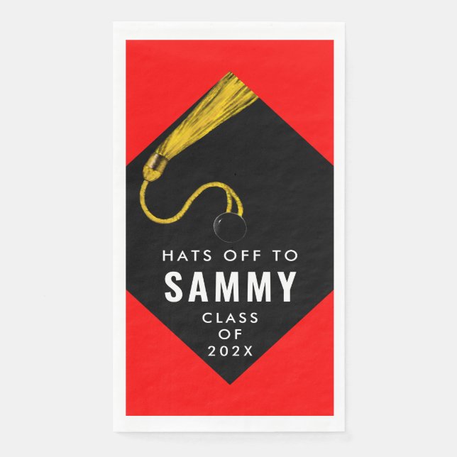 Graduation Party Red Napkin (Front)