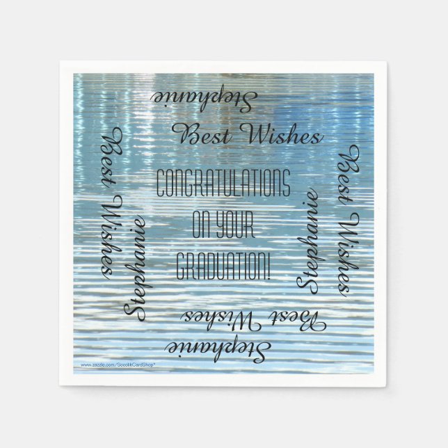 Graduation Party Repeating Name Paper Napkin (Front)