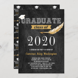 Graduation Party Retro Chalkboard Invitation