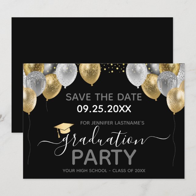Graduation Party Save the Date Invitation (Front/Back)