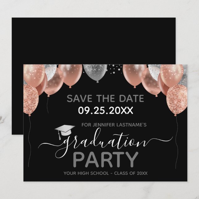 Graduation Party Save the Date Invitation (Front/Back)