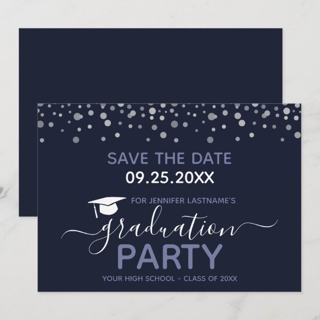 Graduation Party Save the Date Invitation (Front/Back)