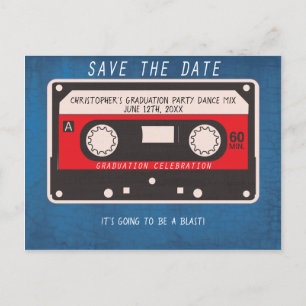 Graduation Party Save The Date Retro Tape Announcement Postcard