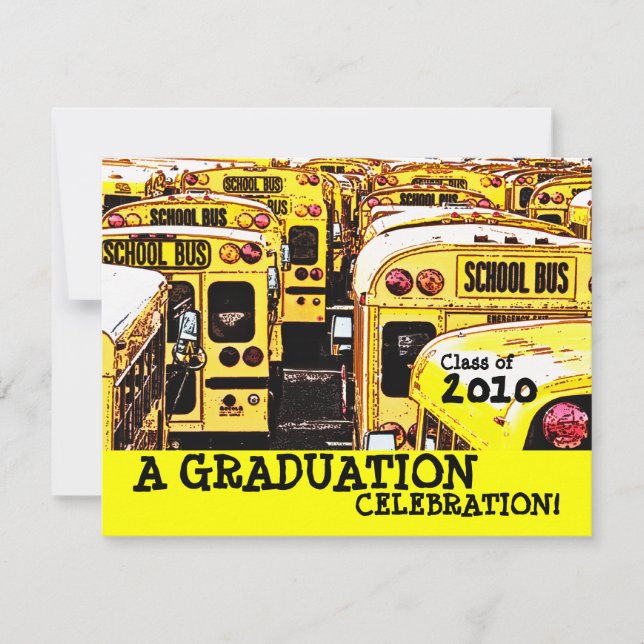 Graduation Party School Bus Yellow Invitation (Front)