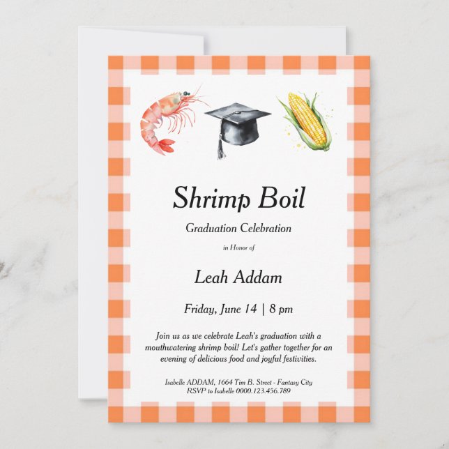 Graduation Party Shrimp Boil Invitation (Front)