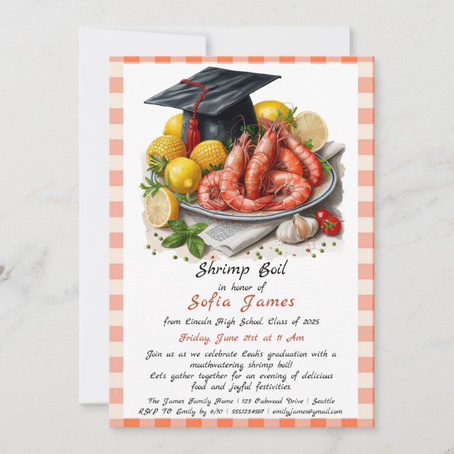 Graduation Party Shrimp Boil Invitation (Front)