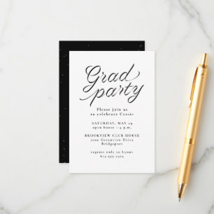 Graduation party simple black and white enclosure card