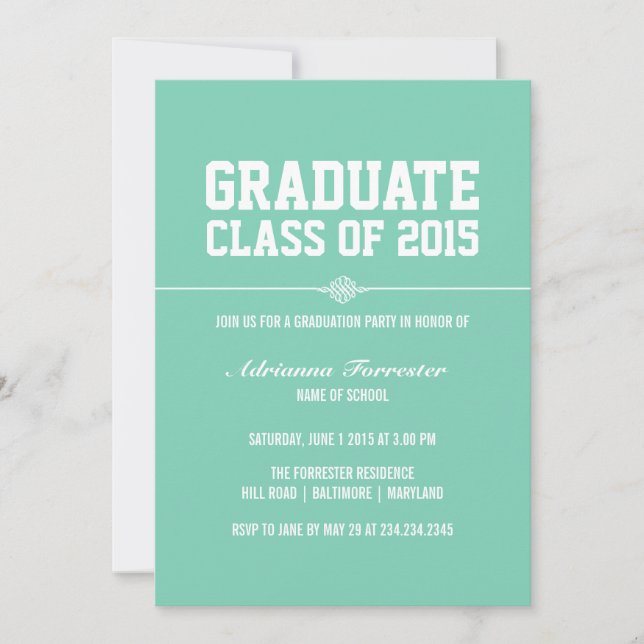 Graduation Party | Simple Choose Your Colour Invitation (Front)