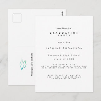 Graduation Party Simple Elegant Invite Postcard