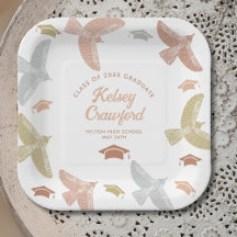 Graduation Party Soaring Boho Birds and Caps