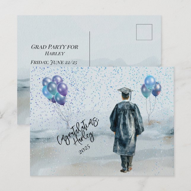 Graduation Party Son Congratulations Postcard (Front/Back)