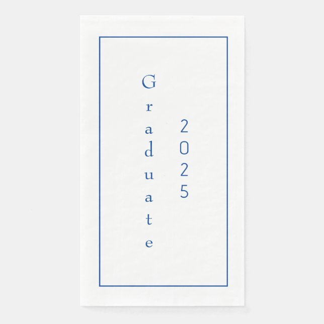 Graduation Party Student Graduate 2025 Text Blue Napkin (Front)