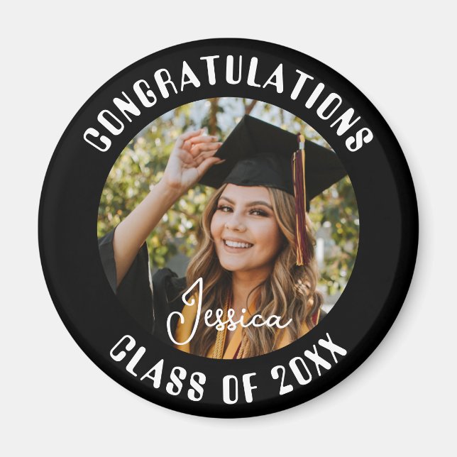Graduation Party Sweet Personalised Photo and Name Magnet (Front)