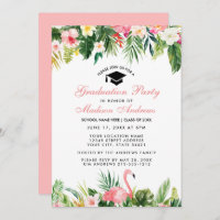 Graduation Party Tropical Floral Pink