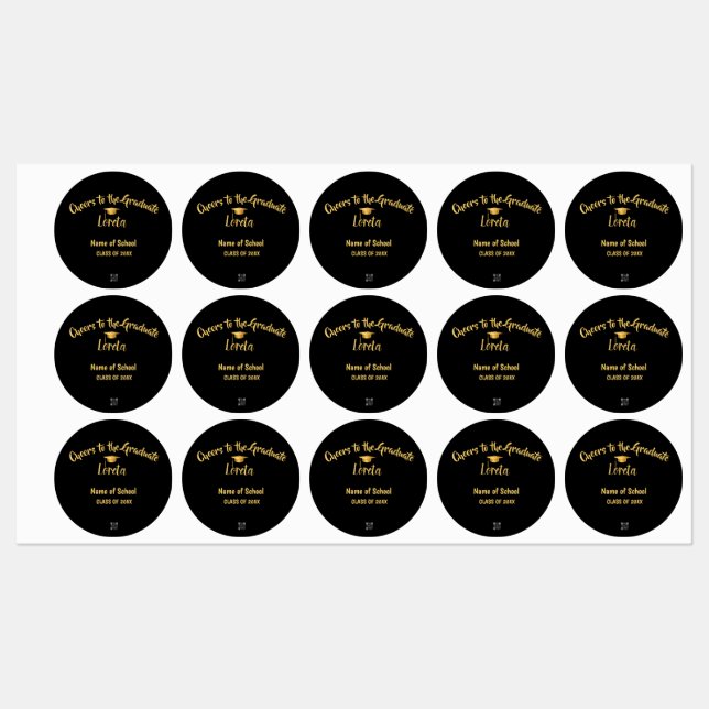 Graduation Party Water Bottle Label (Sheet)