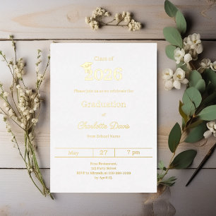 Graduation party white gold class of 2026 luxury