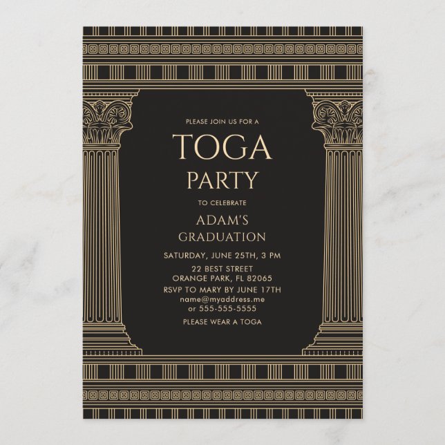 Graduation party with CUSTOM COLOURS Temple Invitation (Front)