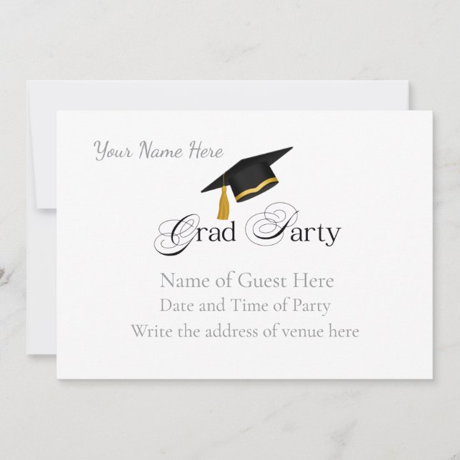 Graduation Party with Custom Name and Class Year Invitation (Front)