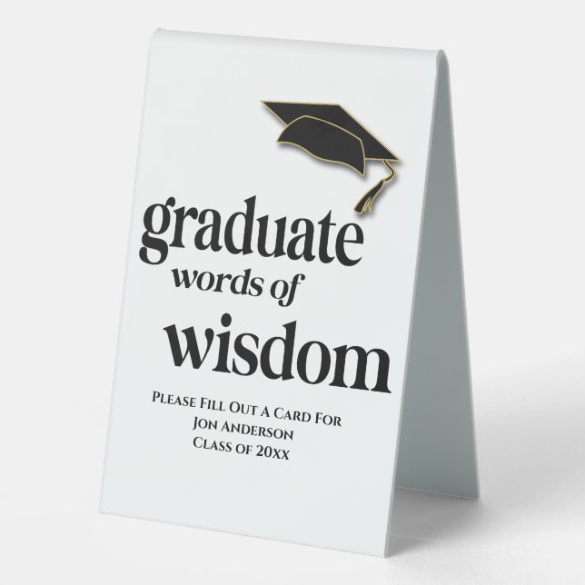 Graduation Party Words Of Wisdom Guest Advice (Back)