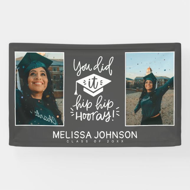 Graduation Party You Did It Congratulations Banner (Horizontal)
