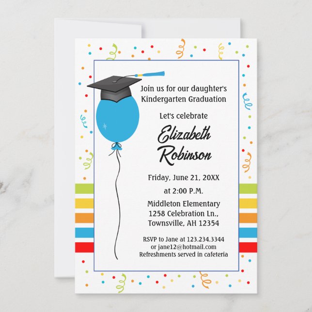 Graduation Pary Invitation Kindergarten graduation (Front)
