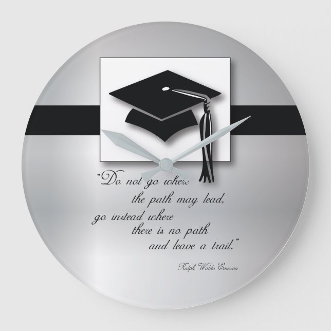 Graduation Path, Round Gift Items Large Clock (Front)