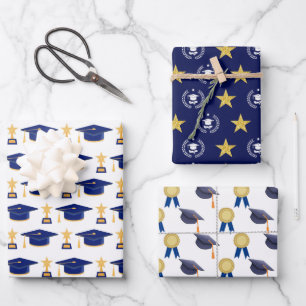 Graduation Pattern  Wrapping Paper Sheet