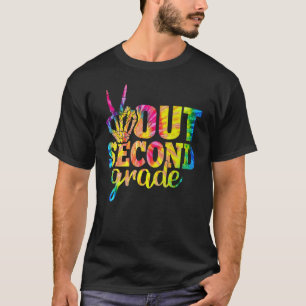 Graduation Peace Hand Sign Out Second Grade Tie Dy T-Shirt
