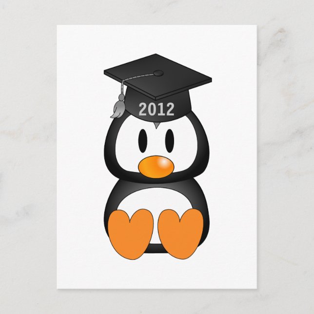 Graduation Penguin Announcement Postcard (Front)