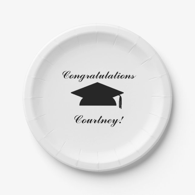 "Graduation" Personalised Paper Plates (Front)