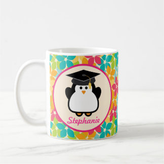 Graduation personalised penguin gift idea coffee mug