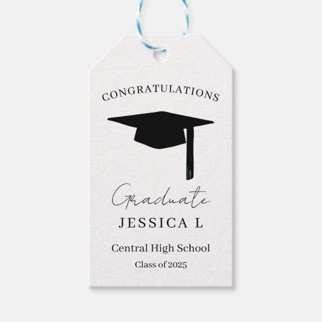 Graduation Personalized Congratulations Graduate Gift Tags (Front)