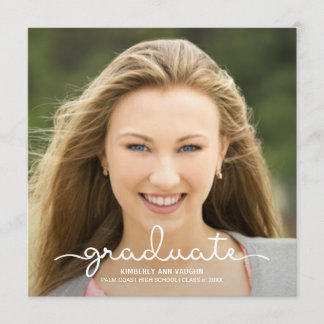 Graduation Photo Announcement Handwritten Script