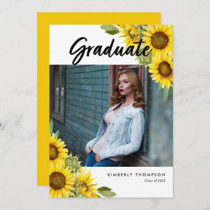 Graduation Photo Announcement Sunflower Script