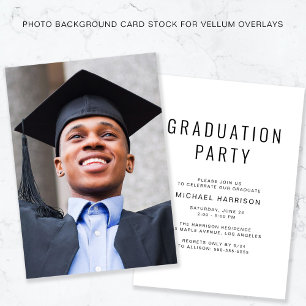 Graduation Photo Background For Vellum Overlay Invitation