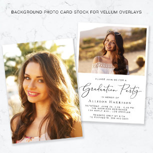 Graduation Photo Background For Vellum Overlay Invitation