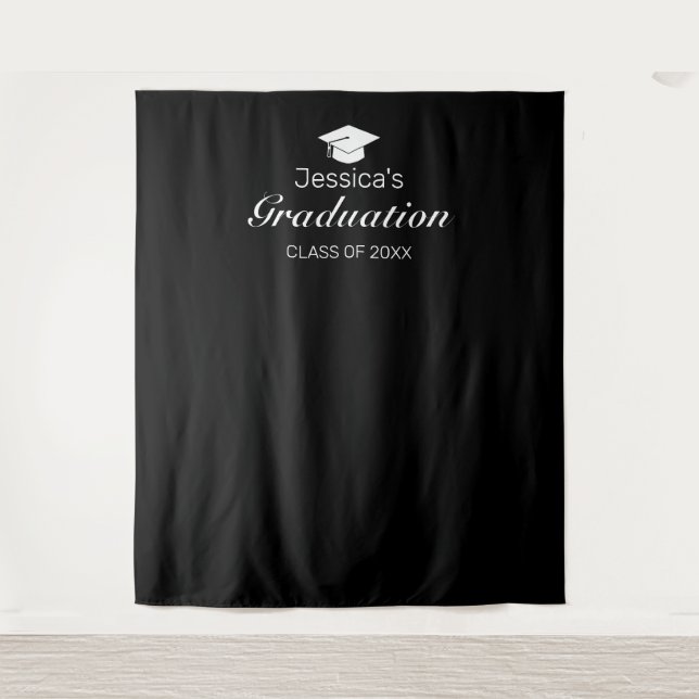 Graduation Photo Background Modern Minimalist  Tapestry (Front)