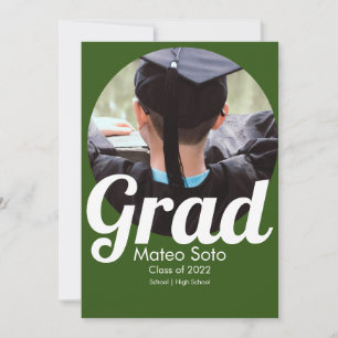 Graduation Photo Bold Any Colour  Invitation