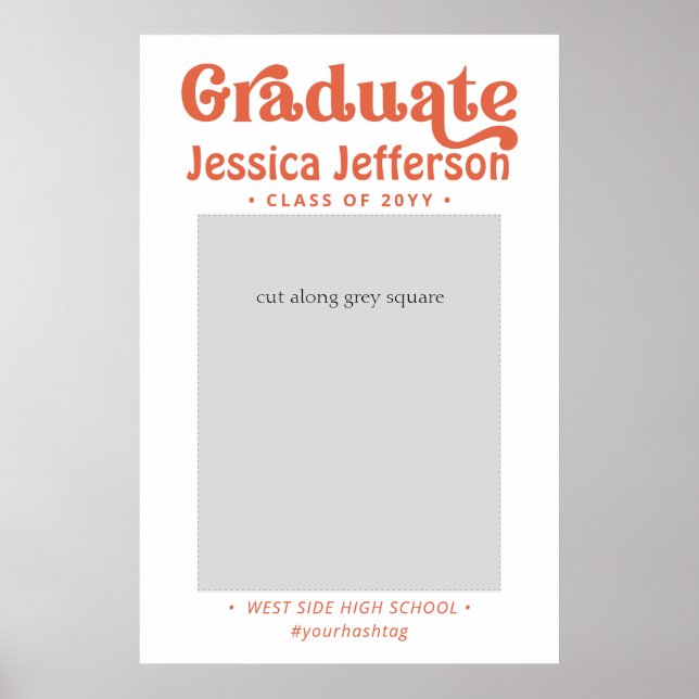 Graduation Photo Booth Frame modern Poster (Front)