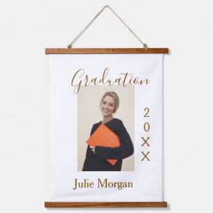 Graduation photo brown golden year 20XX namesimple Hanging Tapestry