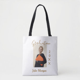 Graduation photo brown golden year 20XX namesimple Tote Bag