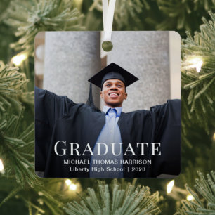 Graduation Photo Christmas Metal Tree Decoration