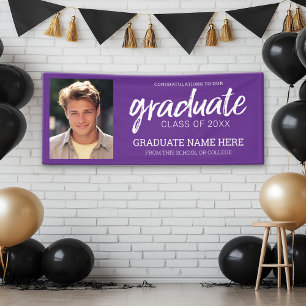 Graduation Photo - Class of with Purple Virtual Banner