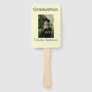 Graduation photo class year yellow gray pastel gra hand fan
