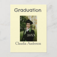 Graduation photo class year yellow gray pastel gra