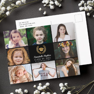Graduation Photo collage Announcement Postcard