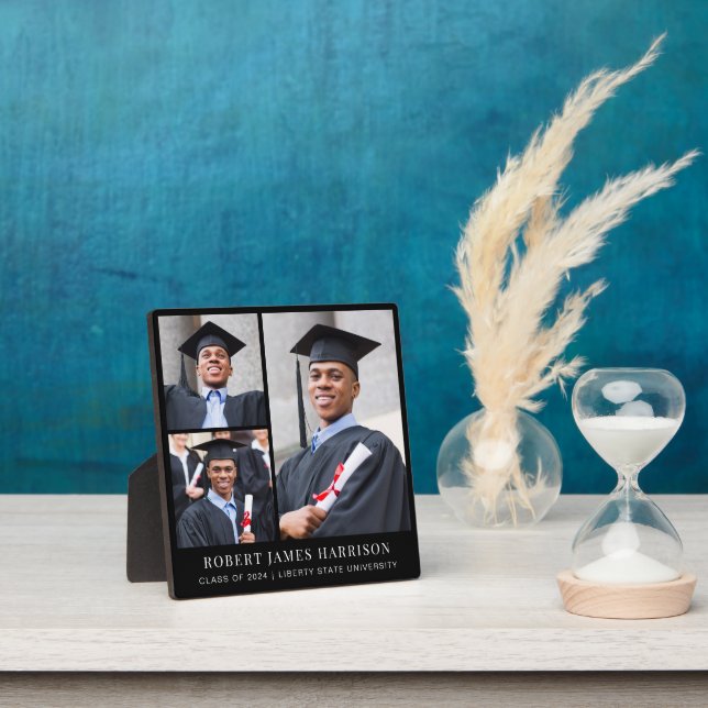 Graduation Photo Collage Black Plaque (Insitu)