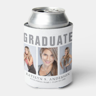 Graduation Photo Collage Congratulations Can Cooler