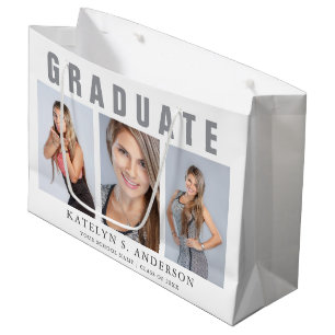 Graduation Photo Collage Congratulations Large Gift Bag